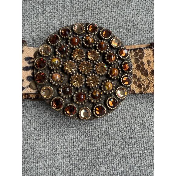Leatherock Belt Suede Pony hair Snake skin Jeweled Buckle Women\'s L36 Western main image 8